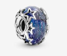 Şirag de mărgele Pandora Galaxy Blue & Star Murano 790015C00