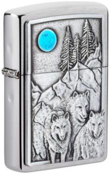 Brichetă Zippo Wolf Pack and Moon Emblem 49295