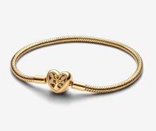Brăţară Family Tree Heart Clasp Snake Chain 14k gold plating 563516C01-17