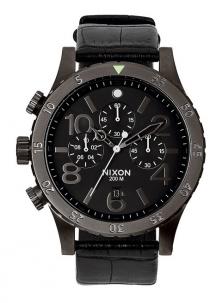 Ceas NIxon 48-20 Chrono Leather Black Gator A363 1886