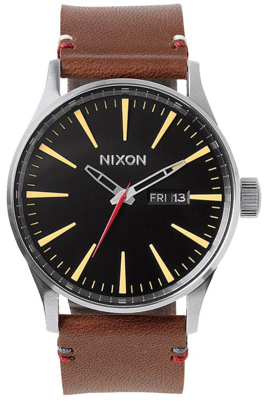 Ceas Nixon Sentry Leather Black Brown A105 019