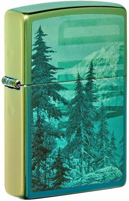 Brichetă Zippo Mountain Design High Polish Teal 49461