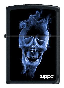 Brichetă Zippo Blue Flaming Skull 1585