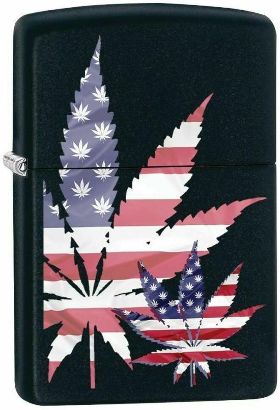 Brichetă Zippo Cannabis Leaf USA Flag 8979