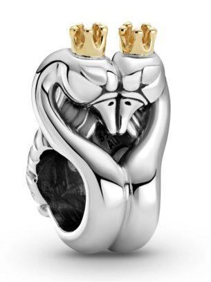 Şirag de mărgele Pandora Two-Tone Swans and Heart 799315C00