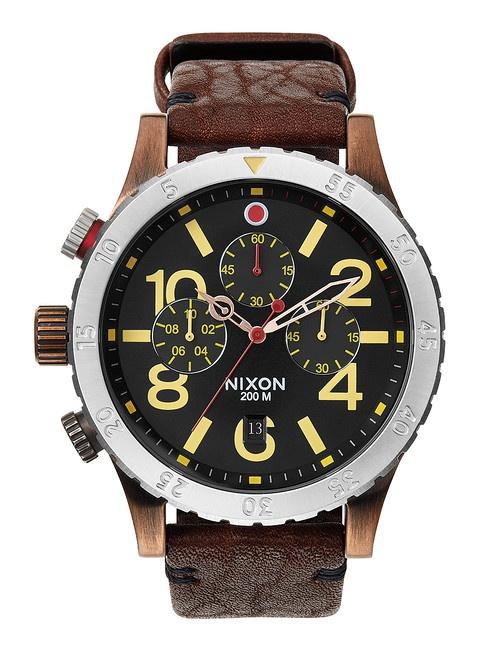 Ceas Nixon 48-20 Chrono Leather Antique Copper A363 1625