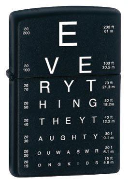 Brichetă Zippo Eye Charts 24890