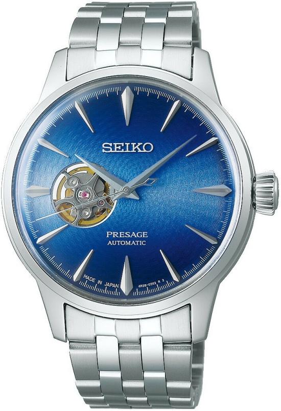 Ceas Seiko SSA439J1 Presage Automatic Open Heart Cocktail Time Blue Acapulco