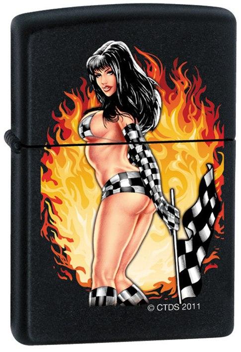 Brichetă Zippo Trevco Checker Pinup Girl 7282