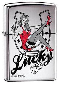 Brichetă Zippo Lucky Pinup Girl - Horseshoe 6266