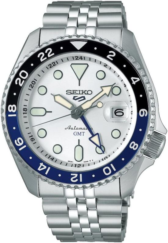 Ceas Seiko SSK033K1 5 Sports Automatic GMT Series White Batman