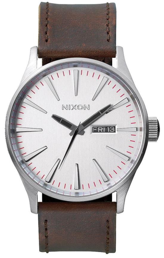 Ceas Nixon Sentry Leather Silver Brown A105 1113