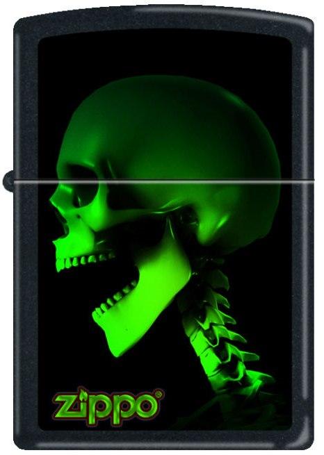 Brichetă Zippo Skull-Skeleton in Green 1583