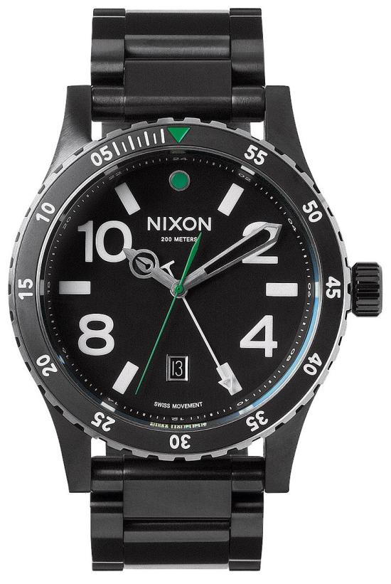 Ceas Nixon Diplomat SS Black Silver Green A277 1421