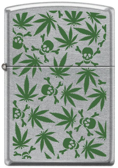 Brichetă Zippo Cannabis Leaf Skulls 8969