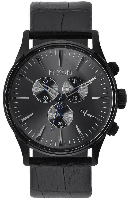 Ceas Nixon Sentry Chrono Leather Black Gator A405 1886