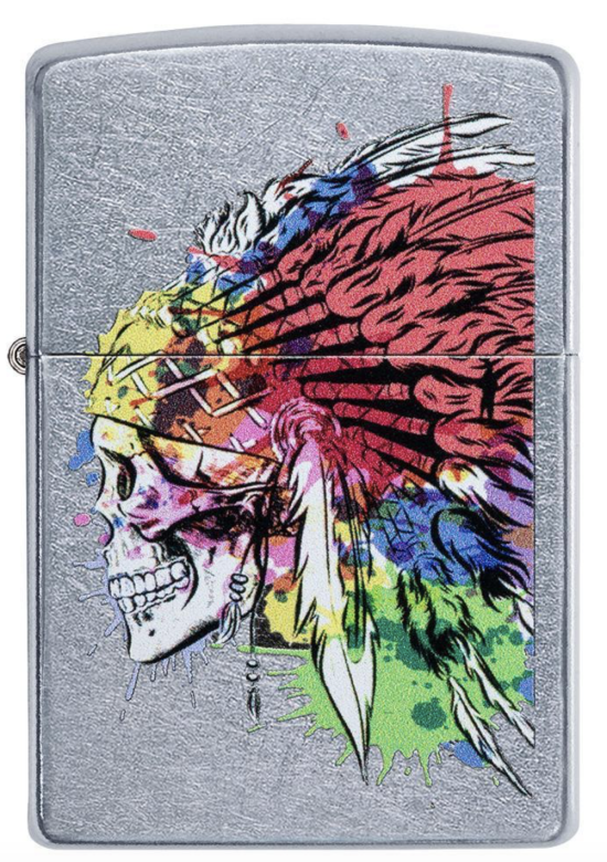 Brichetă Zippo Skull With Headdress 49111